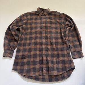 Vintage Nordstrom Flannel Shirt Button Down Shirt 100% Cotton Medium